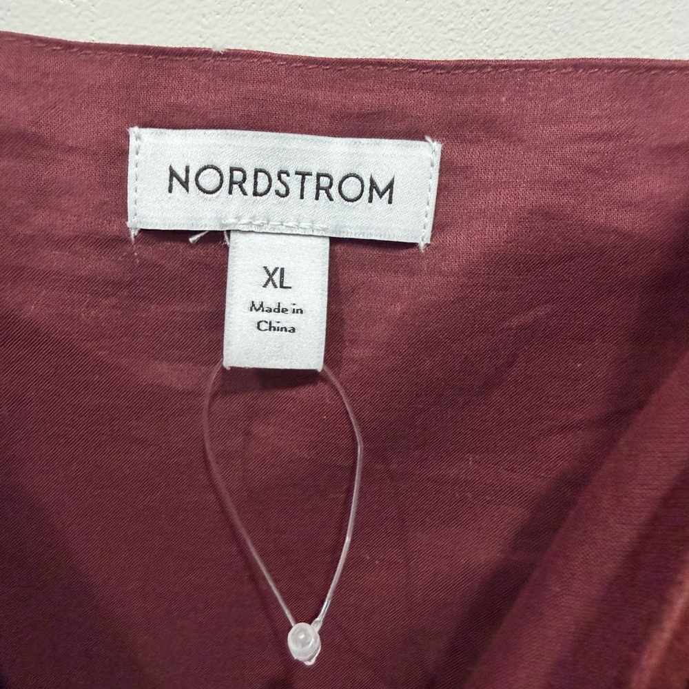 NEW Cotton Poplin Tiered A-Line Dress- color Brown Raisin (size XL) - Picture 5 of 6